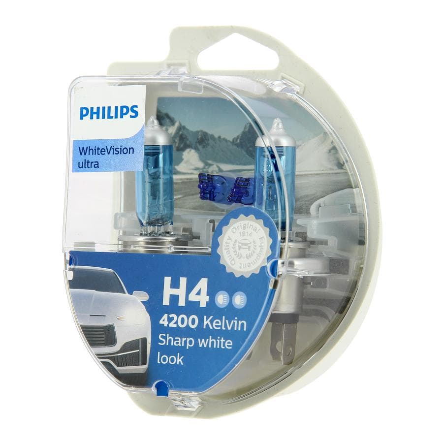 PHILIPS WhiteVision ultra H4 12V 60/55W + 2 W5W